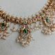 Handmade Brass Metal Jewellery Green Pearl Necklace Set